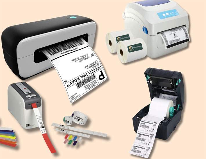 What types of thermal paper printer machines are used in the healthcare industry?
